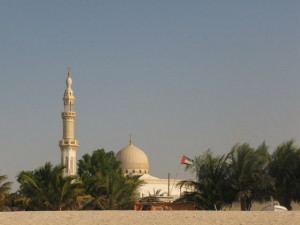 Mosque behind the beach