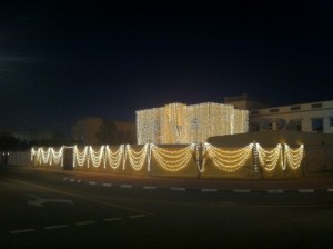 National Day decorations on neighbouring villa