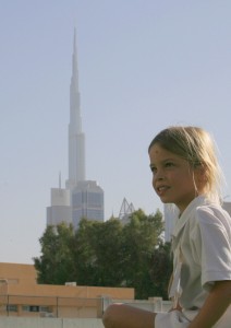 'Gerald Durrell' at Sports Day with Burj Khalifa in the background