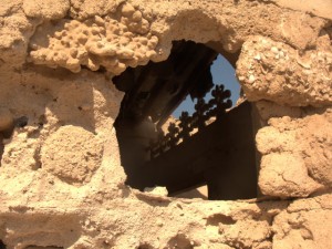 Walls of the old buildings made of coral - an easily found material given the coastal location of the village