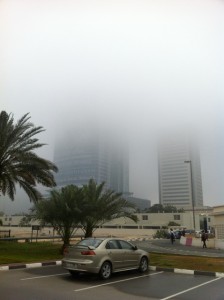 Dubai's skyline disappears in heavy fog