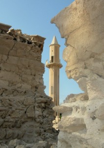 Minaret of the mosque in the reputedly haunted village of Al Hamra