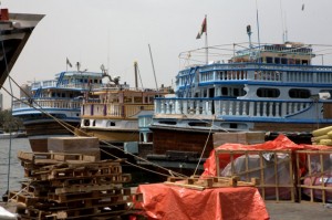 Dhows being loaded up with goods