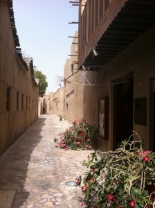 Outside the XVA Art Hotel in the narrow alleyways around Bastikiya, Old Dubai