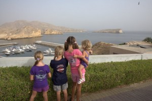 Looking down to another bay along the road from Muscat