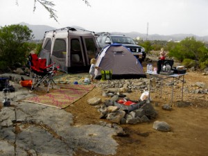 Campsite at Diana's Viewpoint; just beyond the tent is a vertical drop of about 100m...