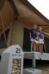 Outside our fabulous Eco Tent