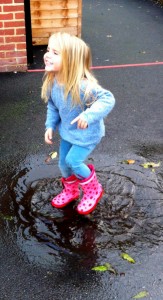 The Littlest jumping in puddles!