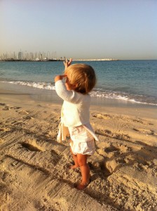 The Littlest exploring the beach