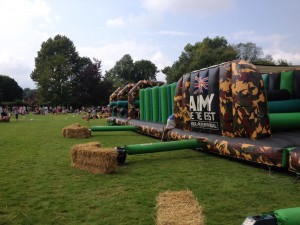 The Army inflatable assault course