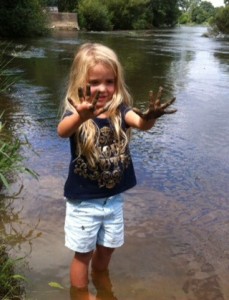 The Littlest enjoying the river