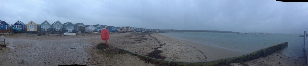 A rather stormy beach at Mudeford