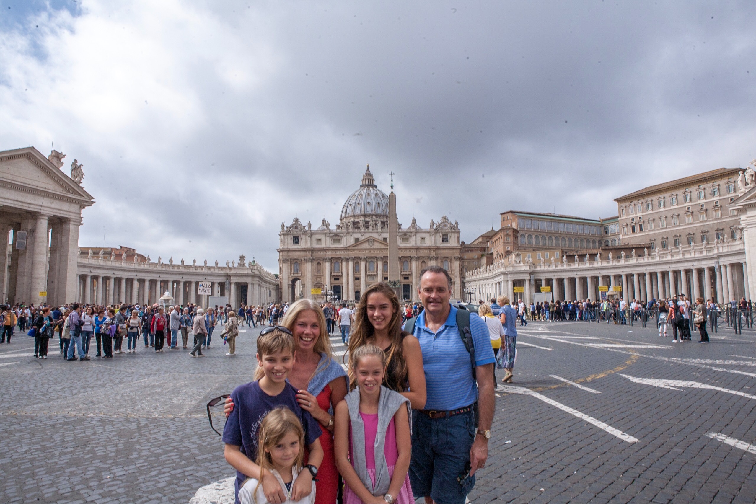 In St Peter's Square with the Vatican behind us